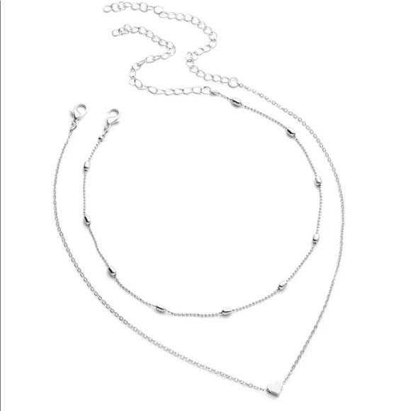 •Kate• Double Layer Heart Necklace - Picture 3 of 4